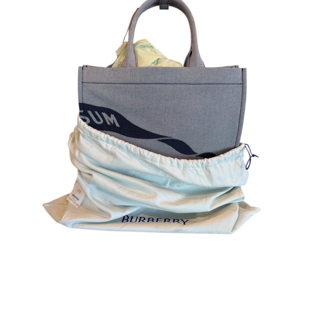 Burberry Unisex Cotton LL EKD Tote in Knight Blue, large, with graphic, 8090432 - Picture 9 of 14